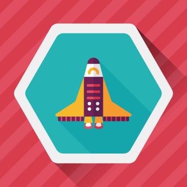 Uzay gemisi ile uzun gölge, eps10 düz simgesi