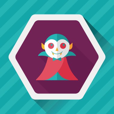 vampir düz simgesi ile uzun gölge, eps10