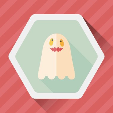 Ghost lapos ikon a hosszú árnyék, eps10