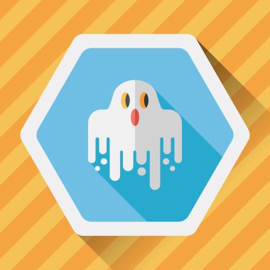 Ghost lapos ikon a hosszú árnyék, eps10
