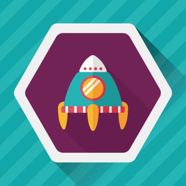 Uzun Gölge, eps10 ile alan roket düz simgesi