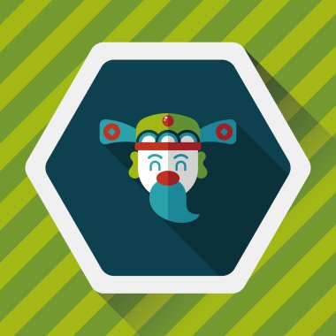 Çin yeni yılı düz simgesi ile uzun gölge, eps10, zenginlik tanrısı