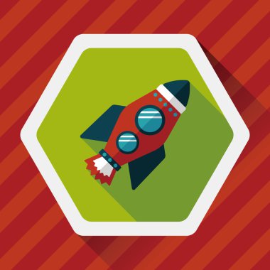 Uzun Gölge, eps10 ile alan roket düz simgesi