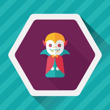 vampir düz simgesi ile uzun gölge, eps10