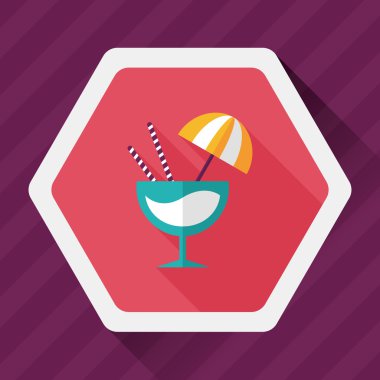 Uzun Gölge, eps10 ile kokteyl düz simgesi