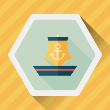 yelkenli ile uzun gölge, eps10 düz simgesi