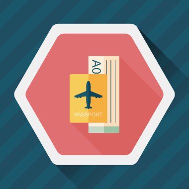 Uzun Gölge, eps10 ile hava bilet düz simgesi