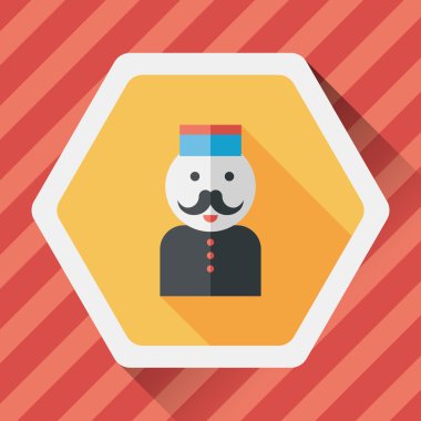 Çin yeni yılı uzun gölge, eps10 düz simgesiyle