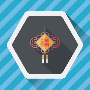 Çin yeni yılı uzun gölge, eps10 düz simgesiyle