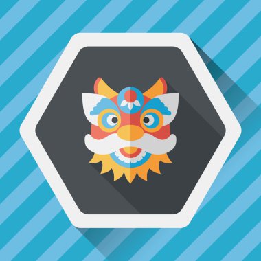 Çin yeni yılı uzun gölge, eps10 düz simgesiyle