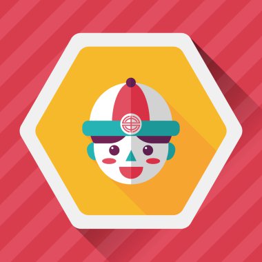 Çin yeni yılı uzun gölge, eps10 düz simgesiyle