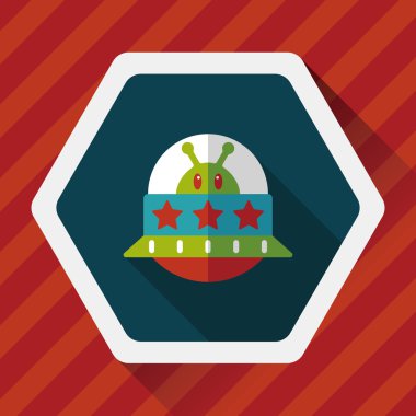 Uzun Gölge, eps10 ile uzay Ufo düz simgesi