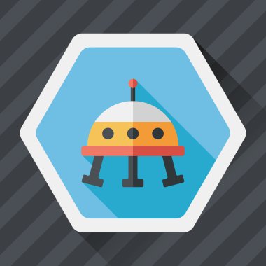 Uzun Gölge, eps10 ile uzay Ufo düz simgesi