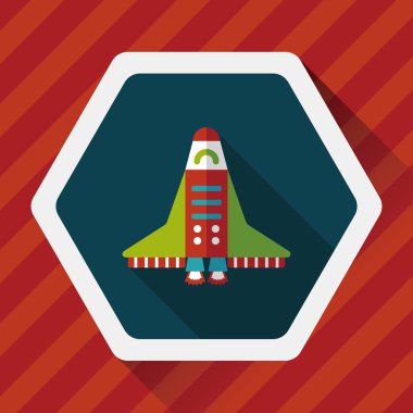 Uzay gemisi ile uzun gölge, eps10 düz simgesi