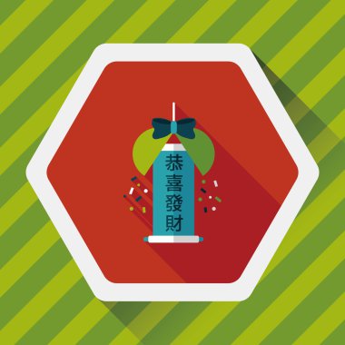 Çin yeni yılı uzun gölge, eps10 düz simgesiyle