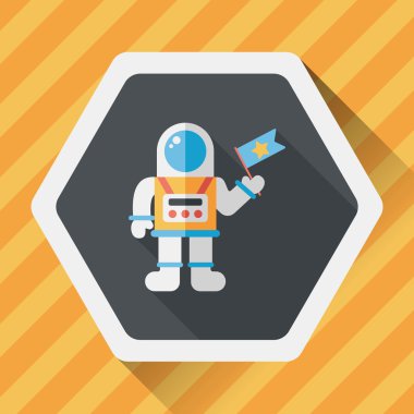 Uzun Gölge, eps10 ile uzay astronot düz simgesi