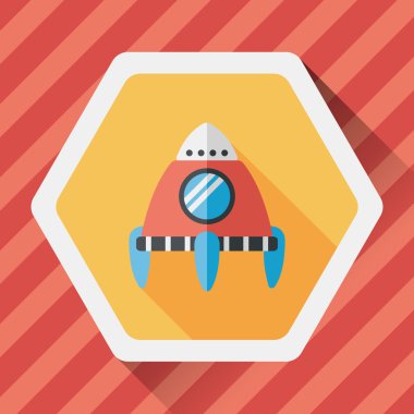 Uzun Gölge, eps10 ile alan roket düz simgesi