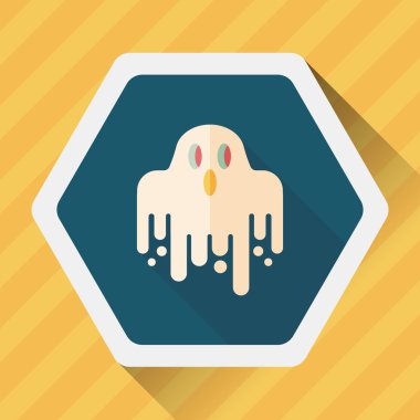 Ghost lapos ikon a hosszú árnyék, eps10