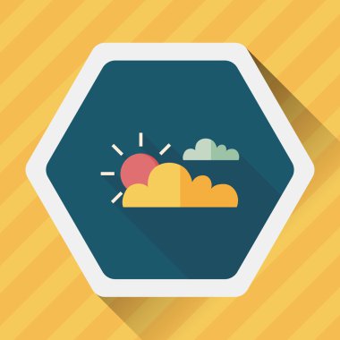 Uzun Gölge, eps10 ile güneş ve bulut düz simgesi