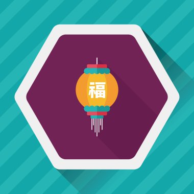 Çin yeni yılı uzun gölge, eps10, Çinli şenlik ile düz simgesi