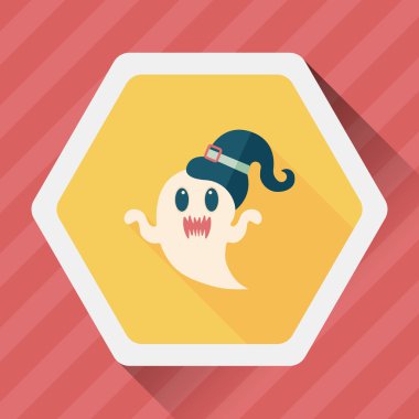 Ghost lapos ikon a hosszú árnyék, eps10