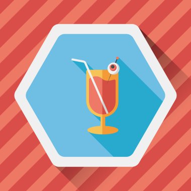 Cadılar Bayramı ile uzun gölge, eps10'deki kokteyl düz simgesi