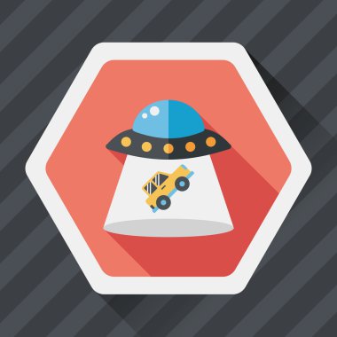 Uzun Gölge, eps10 ile uzay Ufo düz simgesi