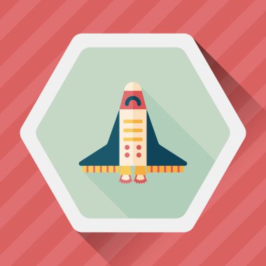 Uzay gemisi ile uzun gölge, eps10 düz simgesi