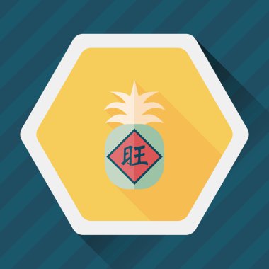 Çin yeni yılı uzun gölge, siz gönderdikten sonra eps10, düz simgesiyle