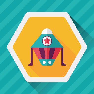 Uzay gemisi ile uzun gölge, eps10 düz simgesi