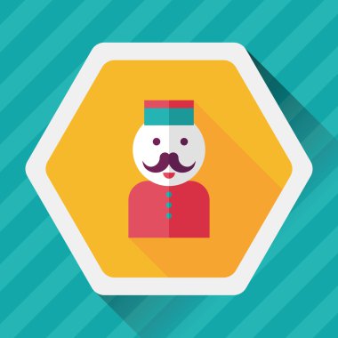 Hotel belboy düz Icon uzun gölge, eps10 ile