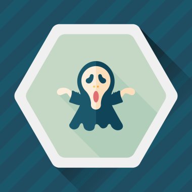 Azrail düz simgesi ile uzun gölge, eps10