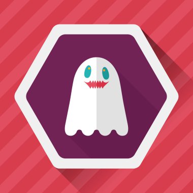 Ghost lapos ikon a hosszú árnyék, eps10