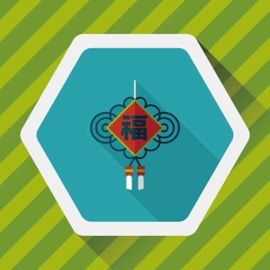 Uzun Gölge, eps10, şanslı Çince Çin yeni yılı düz simgesi