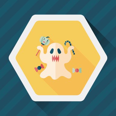 Ghost lapos ikon a hosszú árnyék, eps10