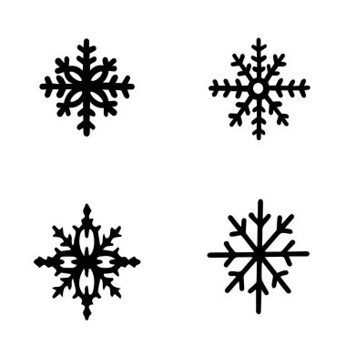 El çizimi, kar taneleriyle çizilmiş. Beyaz arkaplanda vektör illüstrasyonu izole edildi. Yeni yıl ve Noel tatili için dekorasyon malzemeleri.