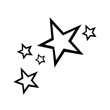 Yıldız grubuyla el çizimi resim. Beyaz arkaplanda izole edilmiş beş yıldızın vektör çizimi.