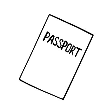 Pasaport resmi (ID). El çizimi karalama, beyaz arkaplanda siyah resim. Doğrusal sanat. Vektör illüstrasyonu.