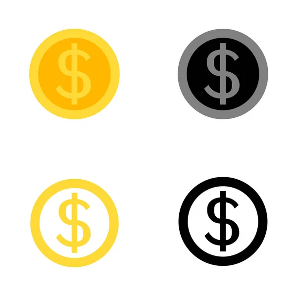 一组货币行图标 网站设计和移动应用程序的概要标识 白色背景上的矢量说明 — 图库矢量图片#