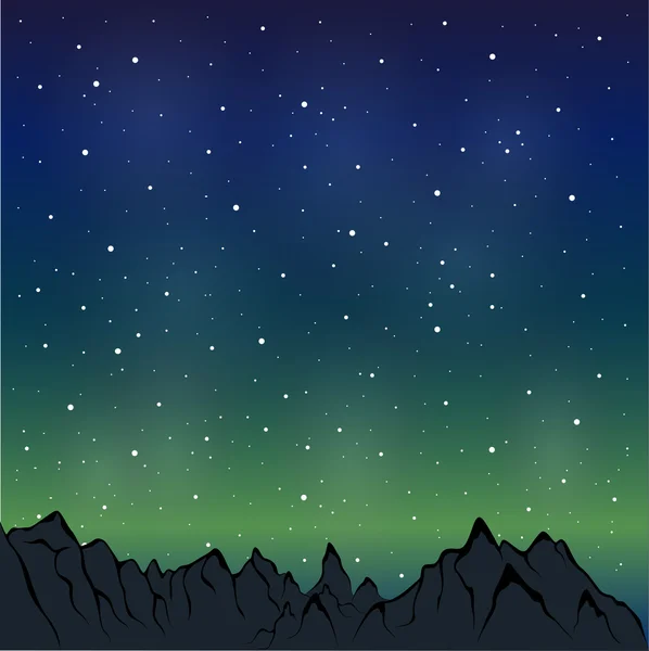 Pegunungan malam - Stok Vektor