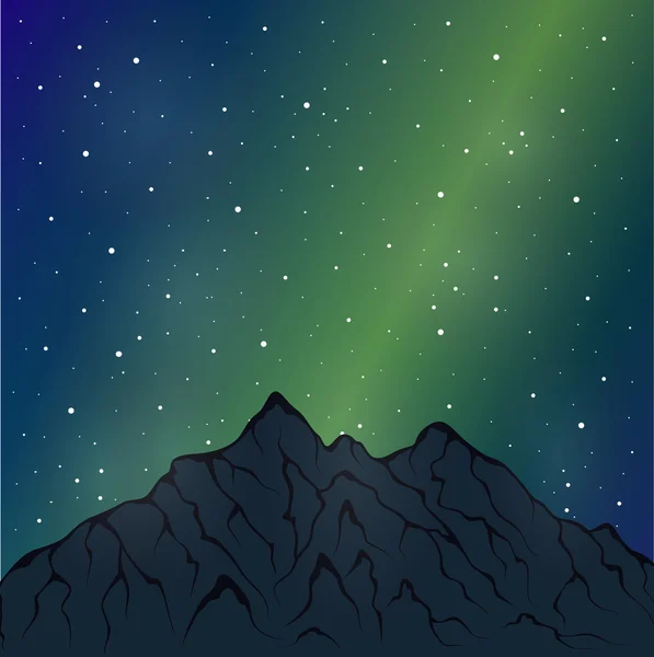 Chaîne de montagne nocturne — Image vectorielle