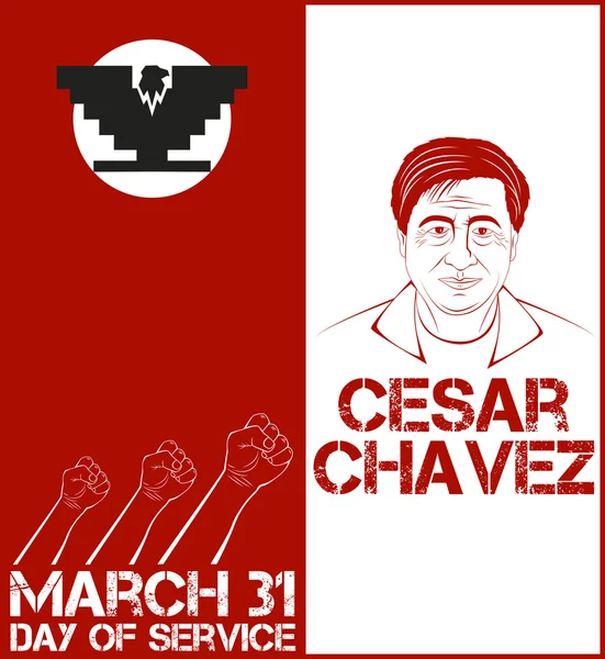 Cesar Chavez, ημέρα της υπηρεσίας — Διανυσματικό Αρχείο
