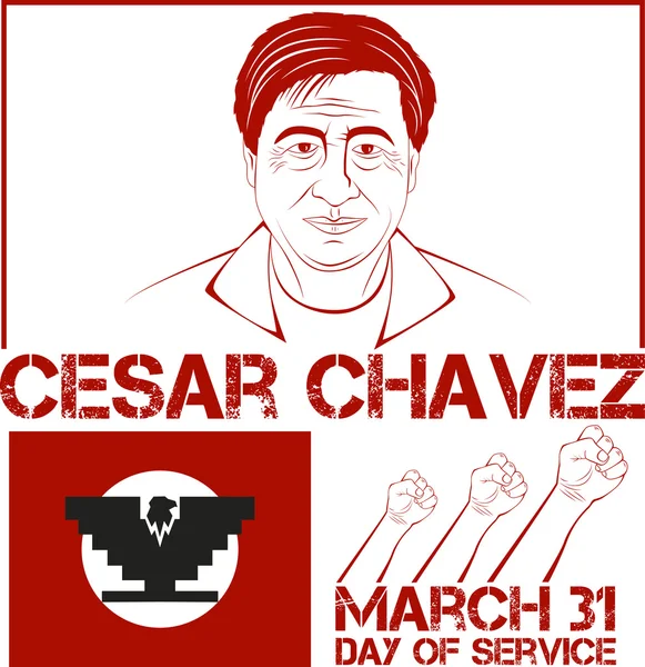 Cesar Chavez, jour du service — Image vectorielle