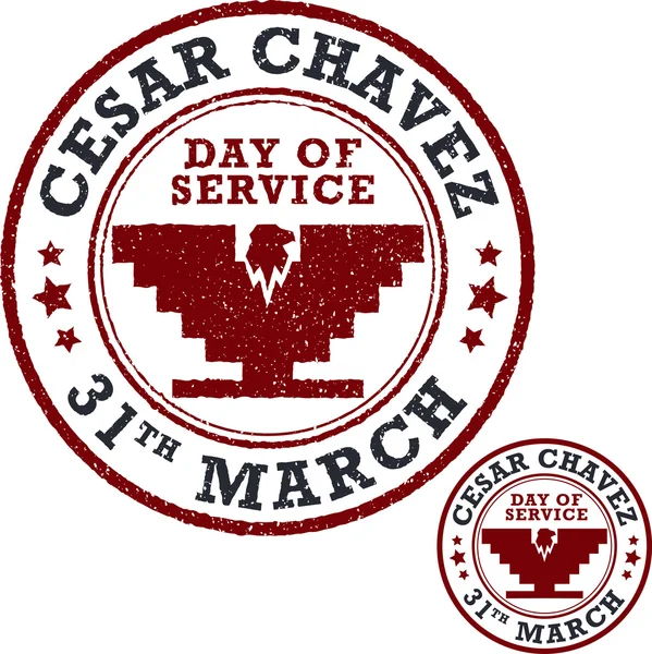 Cesar Chavez ημέρα. Σειρά γραμματοσήμων. — Διανυσματικό Αρχείο