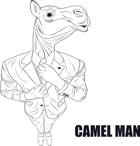 Zeichentrickfigur Kamel — Stockvektor