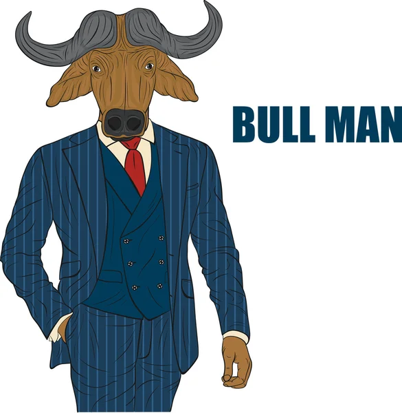 Cartoon personaggio Bull — Vettoriale Stock