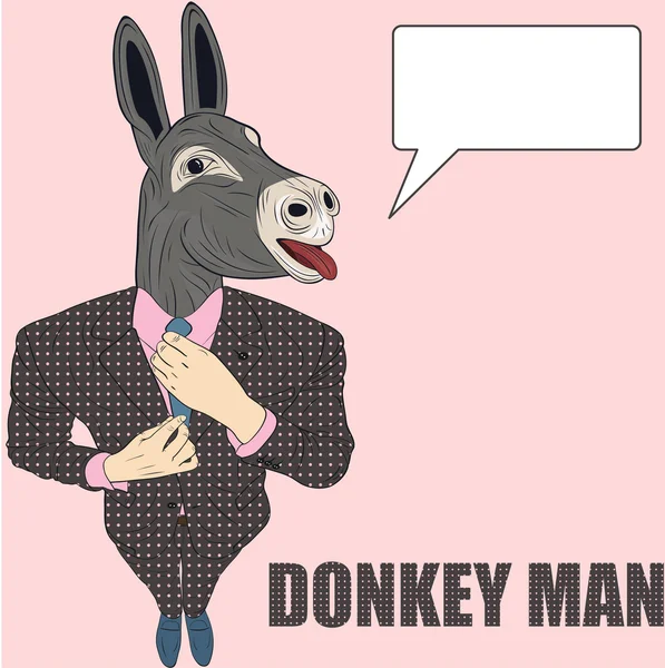 Cartoon character donkey — Stock Vector
