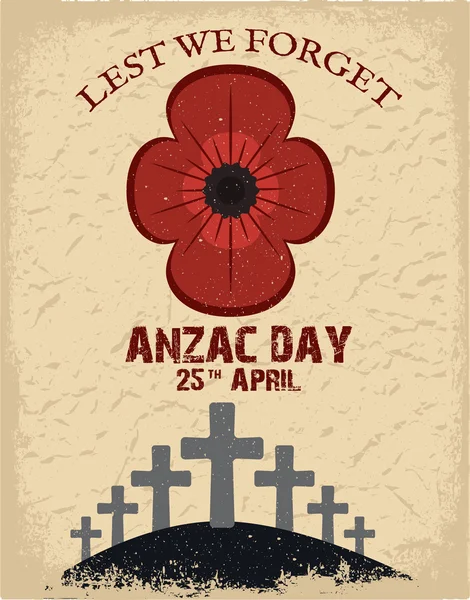 Anzac 日。グリーティング カード — ストックベクタ