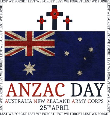 Anzac day. Greeting card clipart