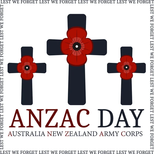 Anzac 日。グリーティング カード — ストックベクタ